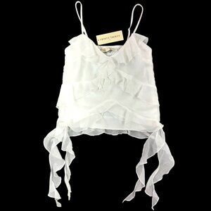 Fairycore Thirty/Thirty Ruffled Spaghetti Strap Blouse